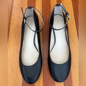 Nine West Black Ankle Strap Flats